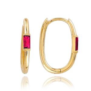 MINET Zlaté náušnice s ružovými zirkónmi Au 585/1000 1