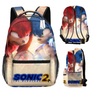 Detský / študentský batoh s potlačou celého obvodu motív Sonic